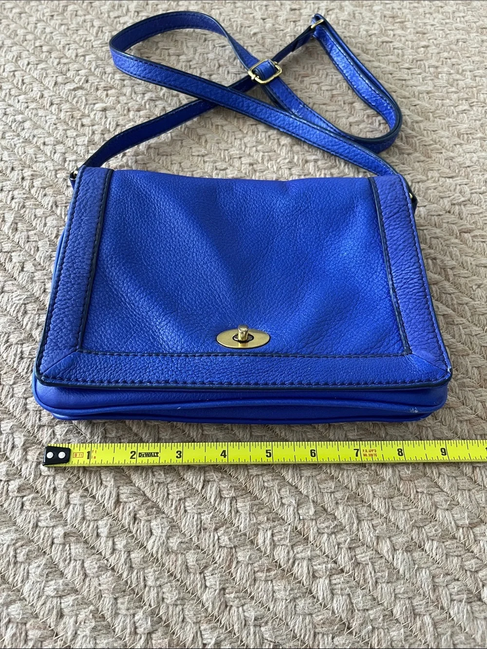J. Crew Leather Tillary Crossbody in Cobalt Blue